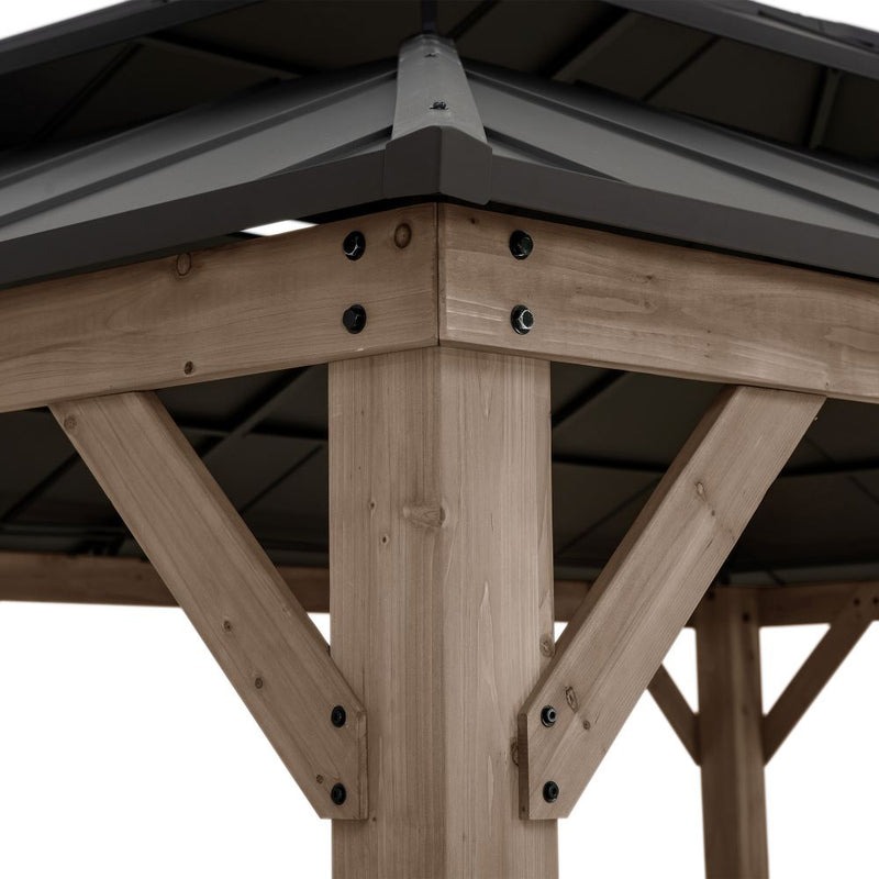 Sunjoy 12 x 16 Foot Archwood Galvanized Steel Roof Gazebo