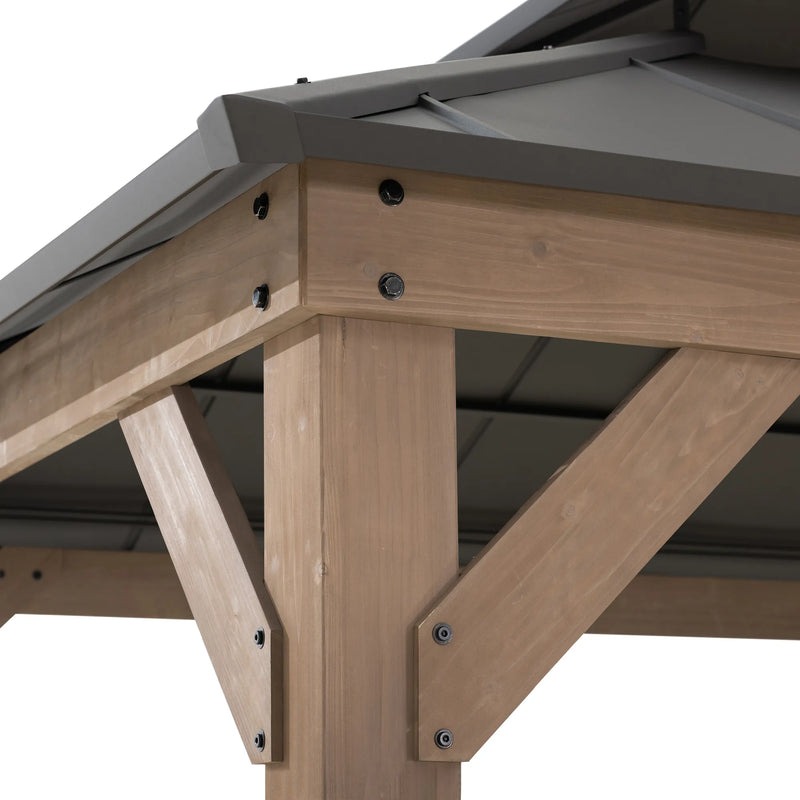 Sunjoy 10 x 12 Foot Cedar Frame Hardtop Gazebo