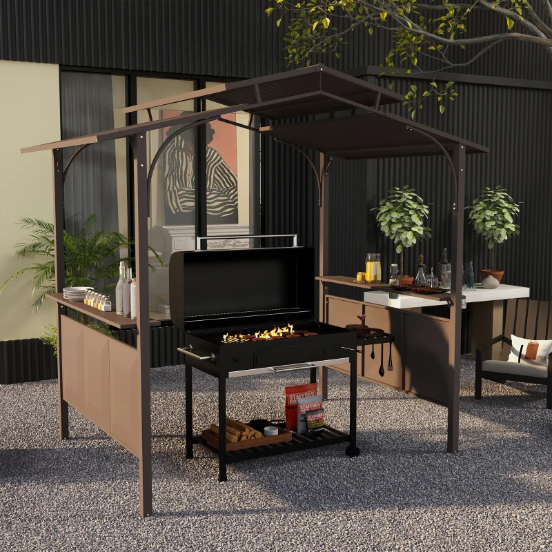 Outsunny 8 Foot x 5 Foot 221 Outdoor Grill Gazebo