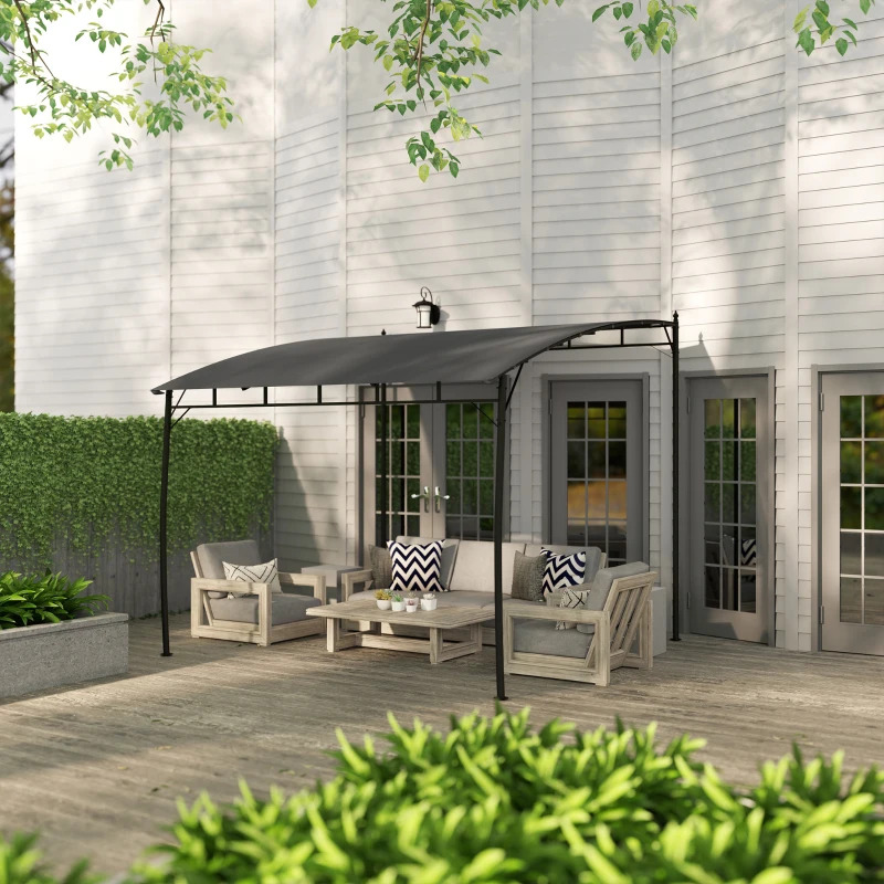 Outsunny 10 x 10 Foot Retractable Metal Frame Pergola Canopy