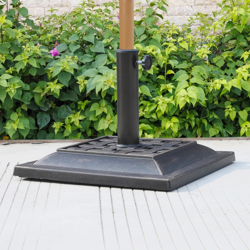 Outsunny 20 Pound Decorative Square Bronze Resin Umbrella Stand Base