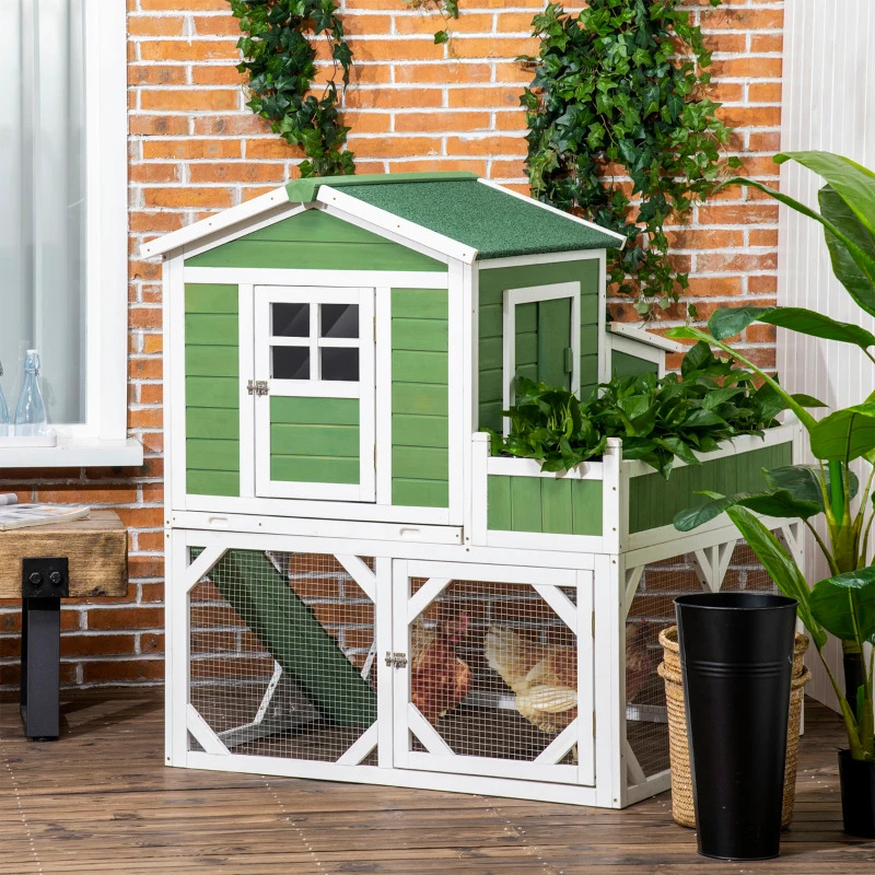 PawHut 49 Inch Chicken Coop Hen House with Garden Space