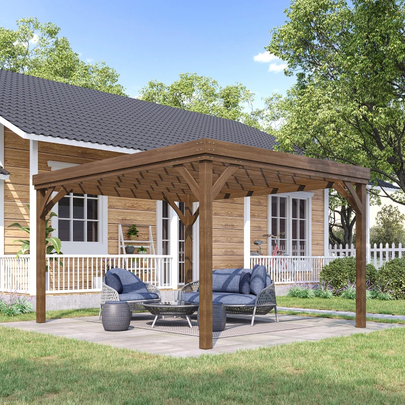 Outsunny 10 x 12 Foot Outdoor Wooden Pergola