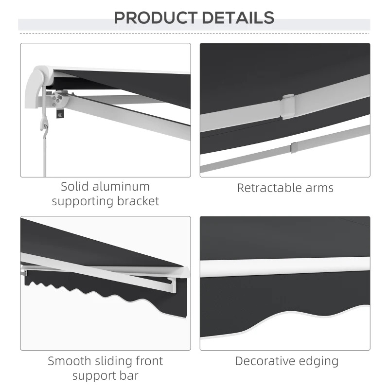 Outsunny 10 x 8 Foot Electric Remote Control Retractable Awning