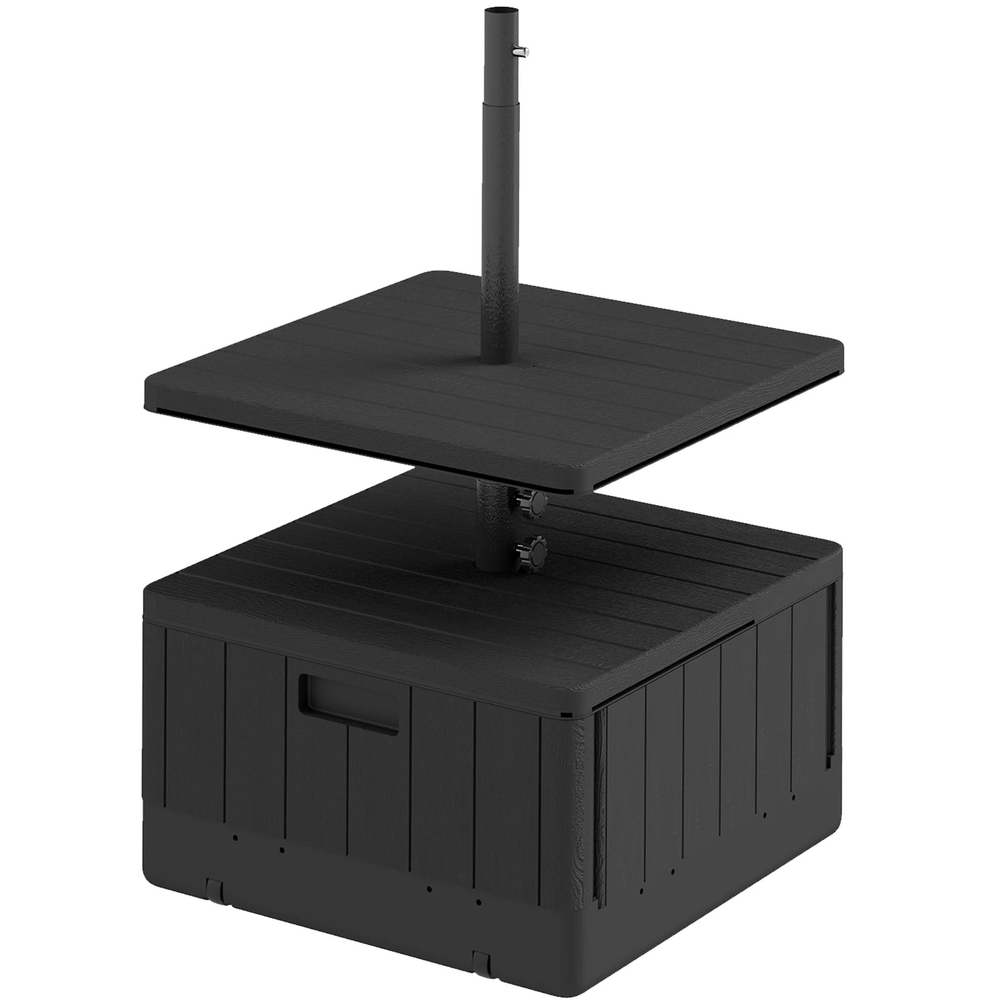Outsunny 3-in-1 Fillable Outdoor Umbrella Base and Planter End Table