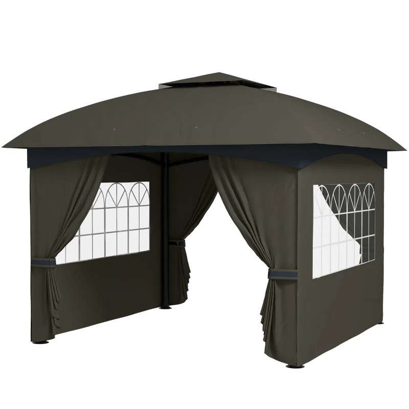 Outsunny 11 x 11 Foot Outdoor Gazebo with Curtains
