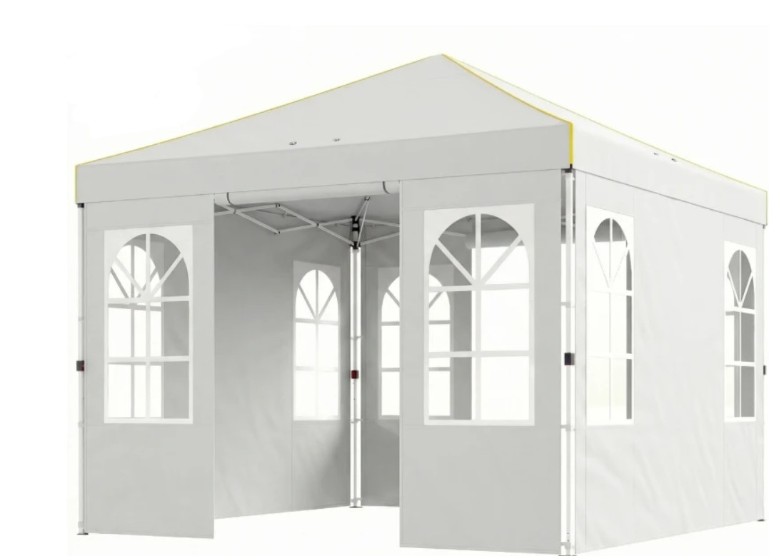 Outsunny 10 x 10 Foot Pop Up Windowed Canopy Tent with One Push Setup