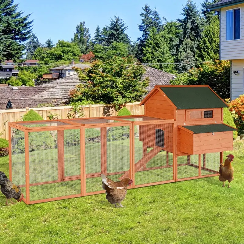 PawHut 137 Inch Wooden Chicken Coop with Nesting Box