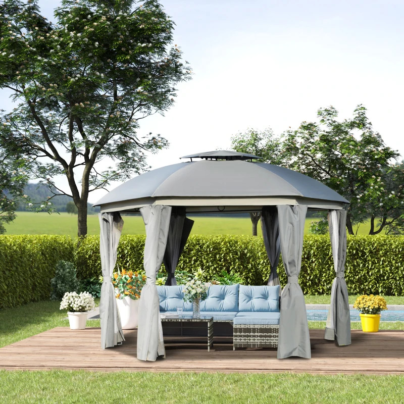 Outsunny 12 Foot Round Outdoor Gazebo
