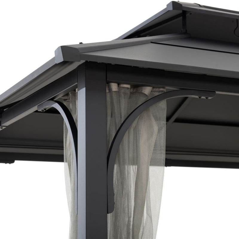 Sunjoy 10 x 12 Foot Two-Tier Steel Hip Roof Gazebo