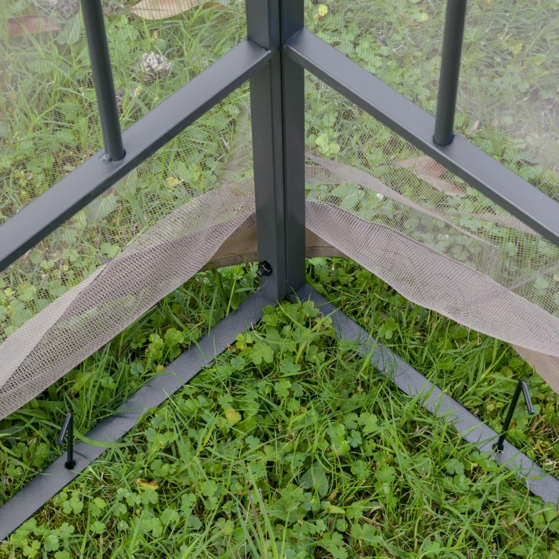 Outsunny 10 x 10 Foot Patio Gazebo with Corner Frame Shelves