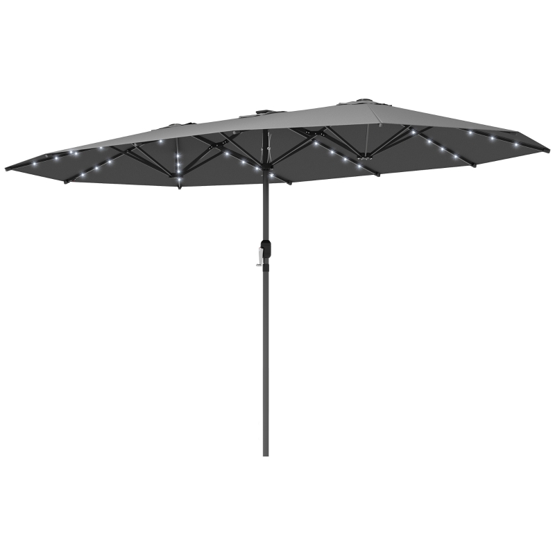 Outsunny Double Sided Solar LED Garden Parasol