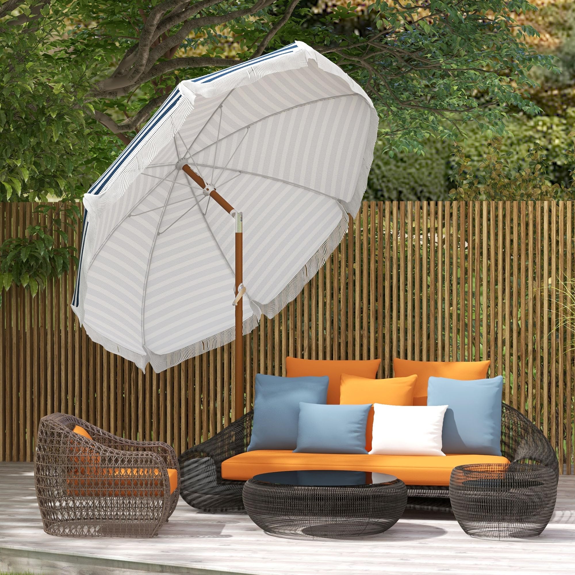 Outsunny 7 x 7 Foot Outdoor Umbrella with Tilt