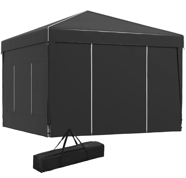 Outsunny 10 x 10 Foot Pop Up Canopy with Mesh Window Sidewalls