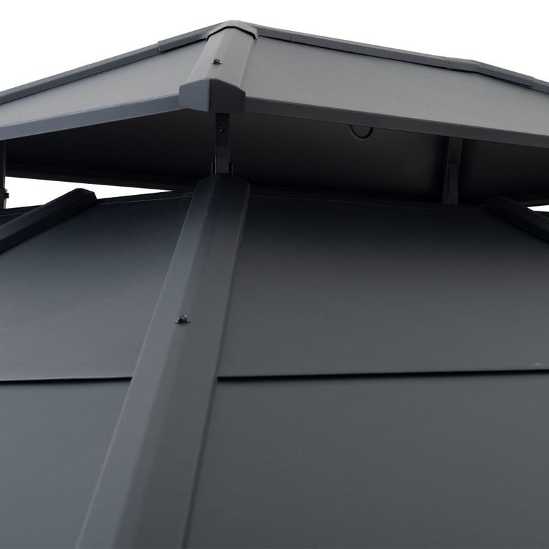 Sunjoy 10 x 12 Foot Two-Tier Steel Hip Roof Gazebo