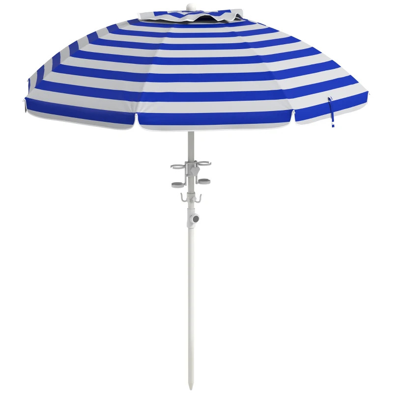 Outsunny 5 7/10 Foot Beach Umbrella with Tilt