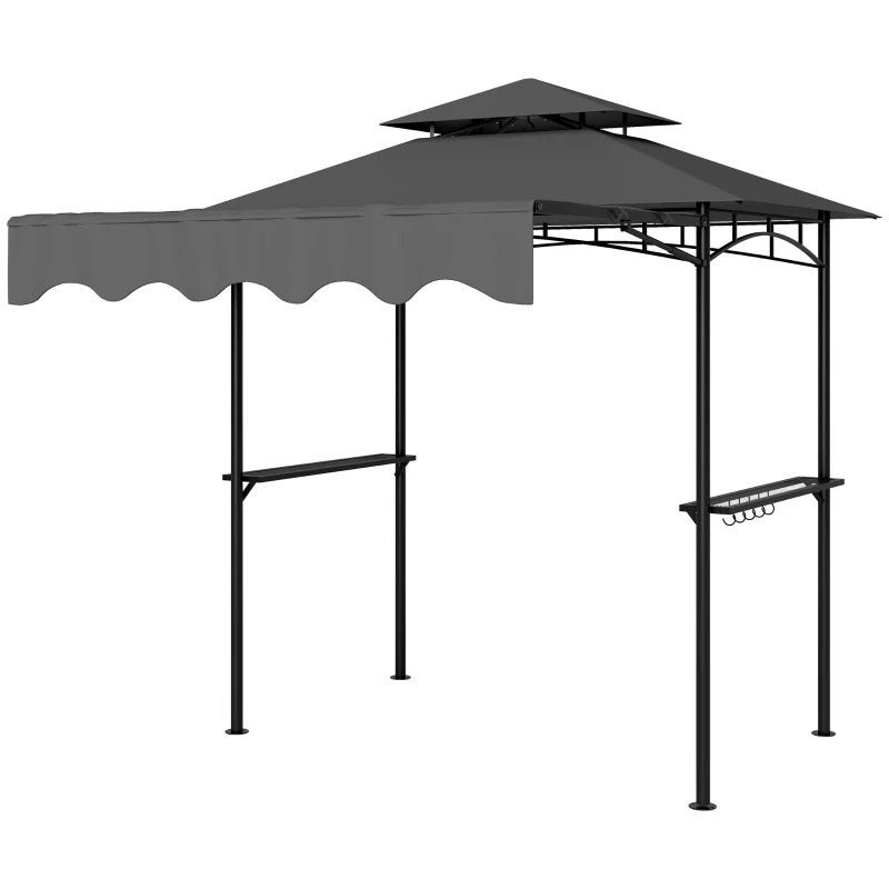 Outsunny 8 x 5 Foot 630V00 Outdoor Grill Gazebo with Side Awning