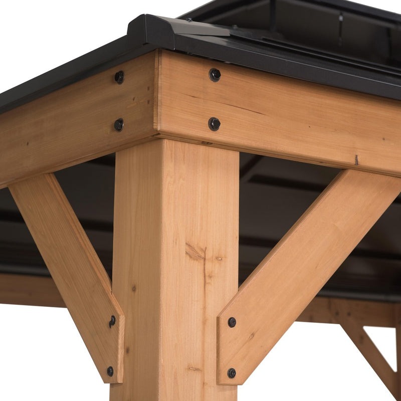 Sunjoy 11 x 13 Foot Heavy-Duty Cedar Gazebo