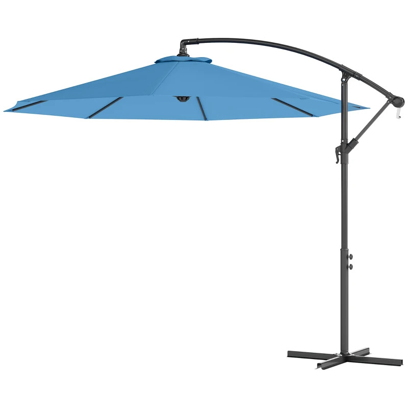 Outsunny 10 Foot Cantilever Tilt Offset Patio Umbrella with Cross Base