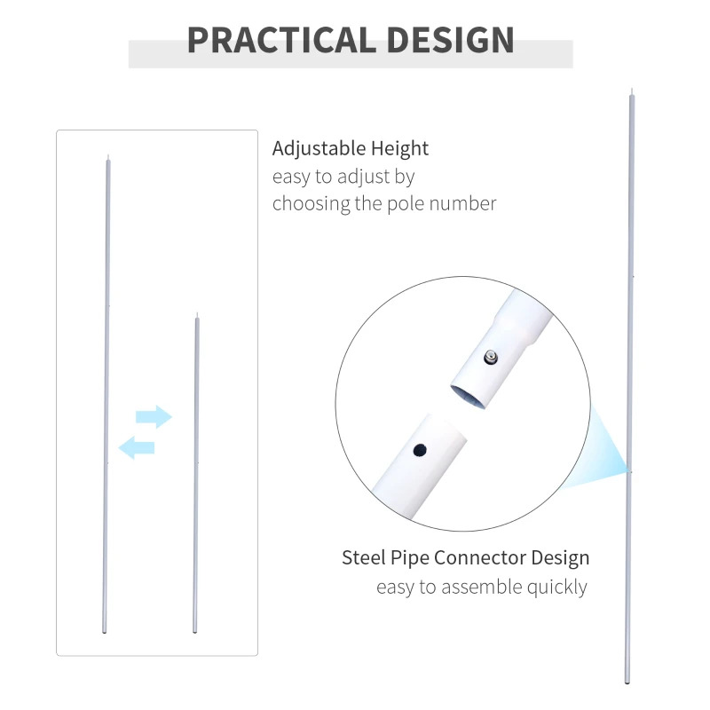 Outsunny Adjustable Sun Sail Pole Installation Kit