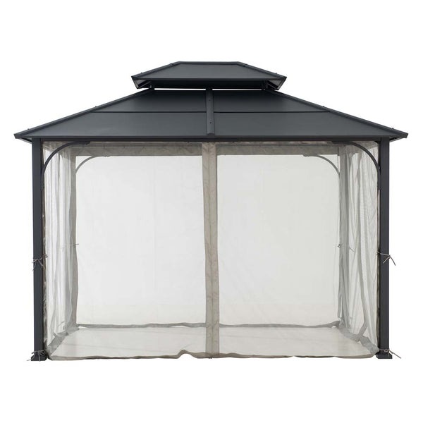 Sunjoy 10 x 12 Foot Two-Tier Steel Hip Roof Gazebo