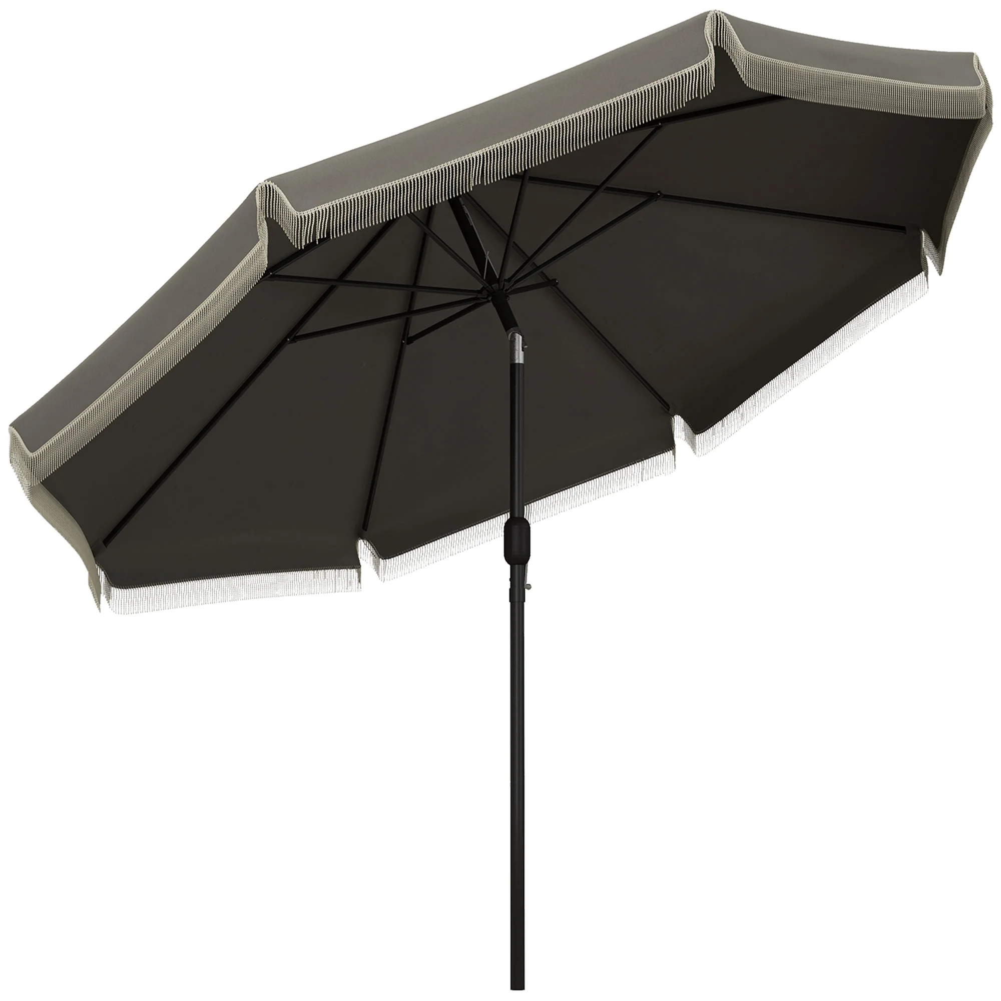 Outsunny 9 Foot Ruffled Patio Umbrella with Crank