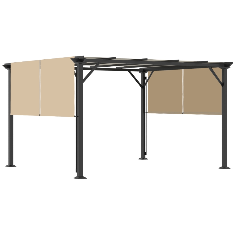 Outsunny 12 x 10 Foot Outdoor Retractable Pergola Canopy