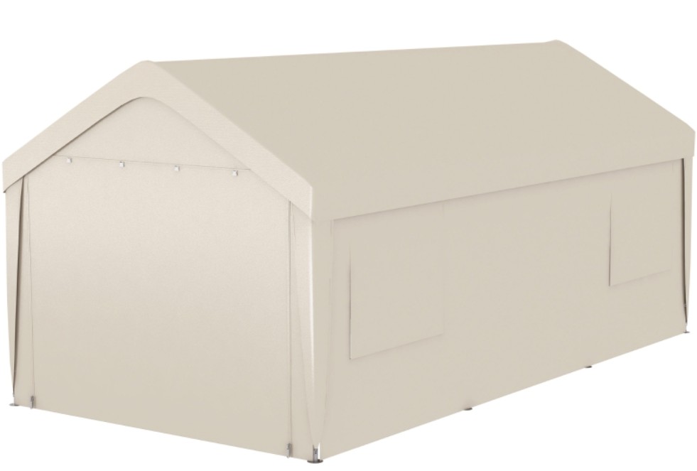 Outsunny 10 x 20 Foot Heavy Duty Portable Carport with 4 Mesh Windows