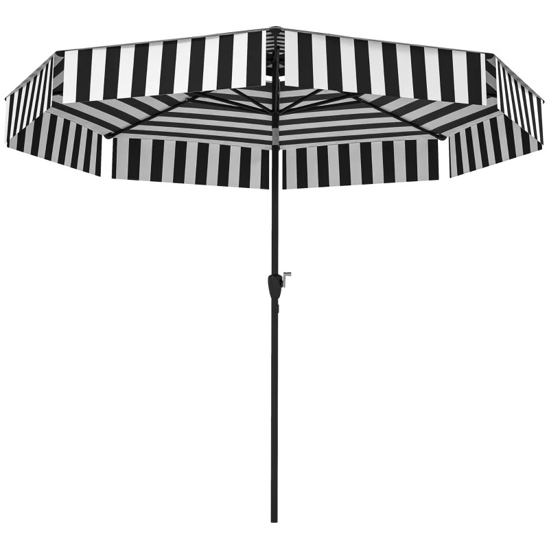 Outsunny 8 3/4 Foot 2-Tier Vented Patio Umbrella with Crank