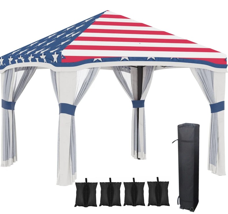 Outsunny 10 x 10 Foot Adjustable Height Pop Up Canopy with Net Sidewalls