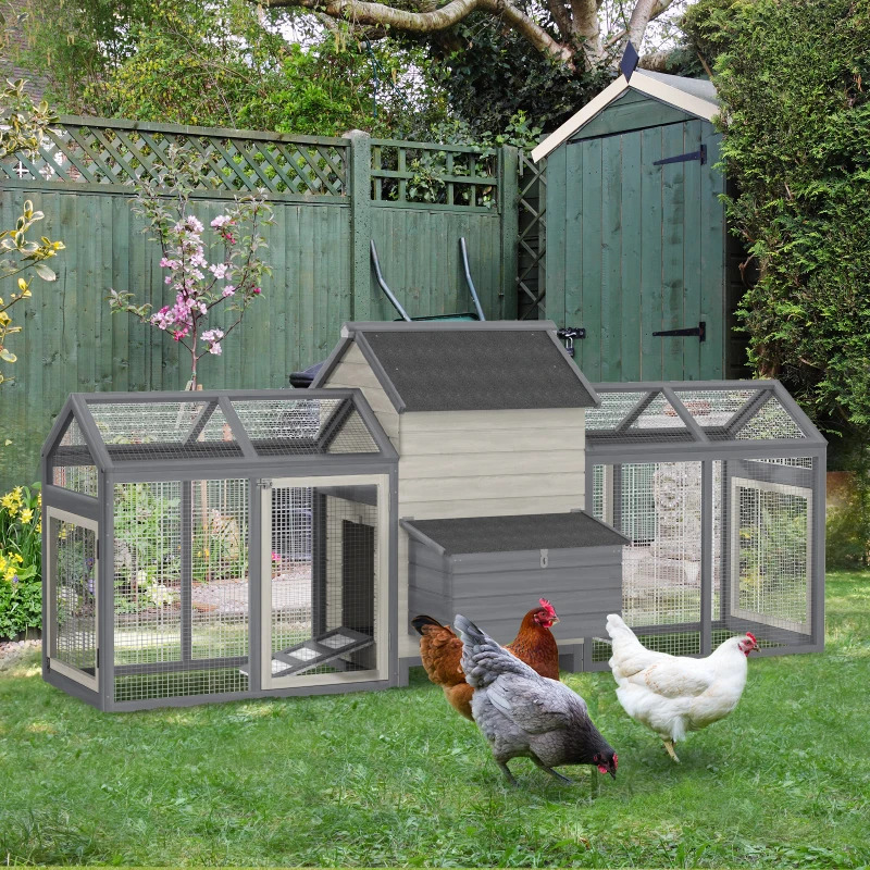 PawHut 100 Inch Wooden Chicken Coop with Nesting Box