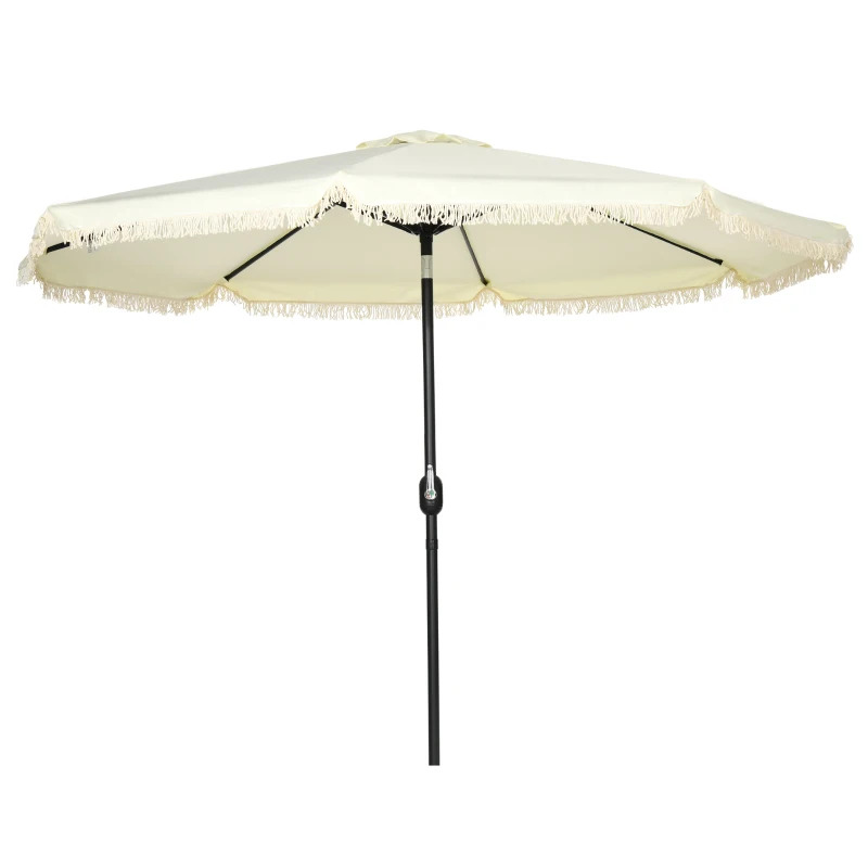 Outsunny 9 Foot Ruffled Patio Umbrella with Crank