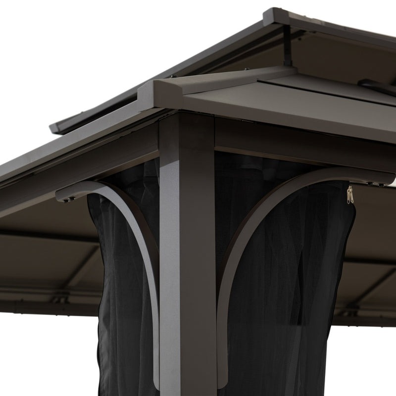 Sunjoy 12 x 16 Foot Two-Tier Steel Hip Roof Gazebo