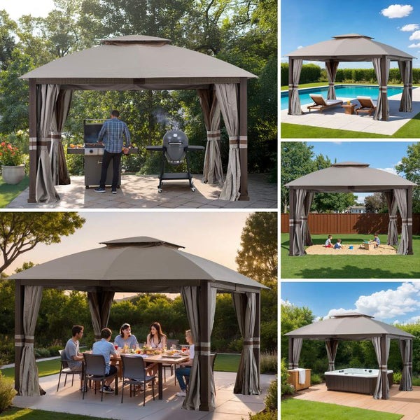 Sunjoy 11 x 13 Foot Fiona Soft-Top Patio Gazebo