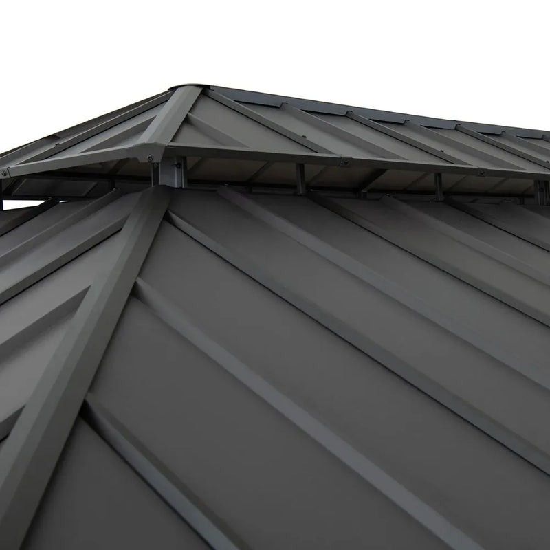 Sunjoy 12 x 20 Foot Weathered Cedar Frame Hardtop Gazebo