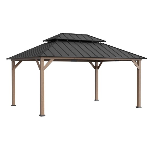 Sunjoy 12 x 16 Foot Cedar Frame Hardtop Gazebo