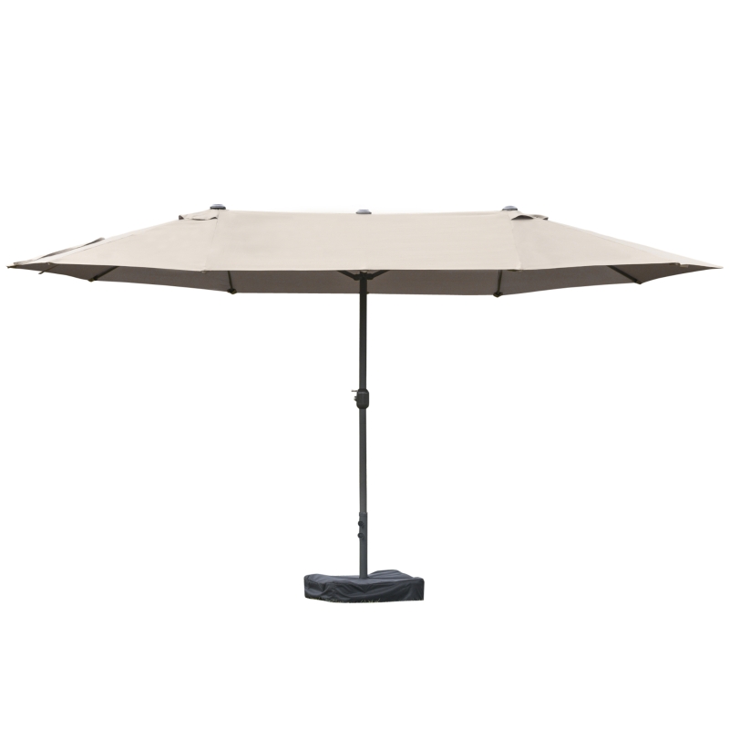 Outsunny 15 Foot Rectangular Double Sided Patio Umbrella with Base