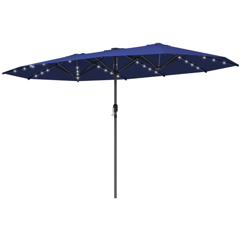 Outsunny Double Sided Solar LED Garden Parasol