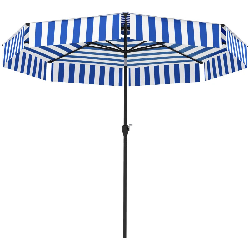 Outsunny 8 3/4 Foot 2-Tier Vented Patio Umbrella with Crank