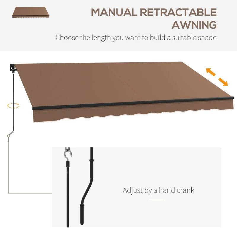 Outsunny 12 x 10 Foot Retractable Sunshade Awning