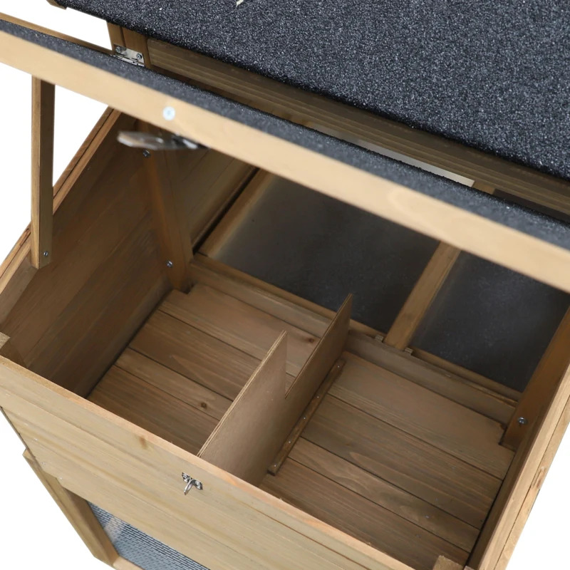PawHut 69 Inch Wooden Chicken Coop with Removable Tray