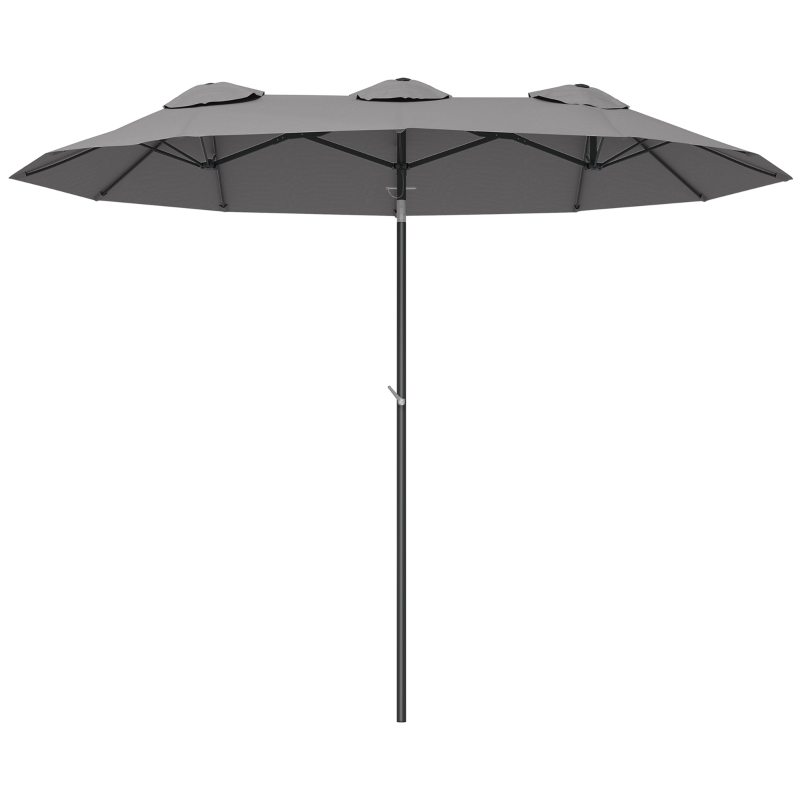 Outsunny Double Sided Patio Umbrella with Push Button Tilt and Crank
