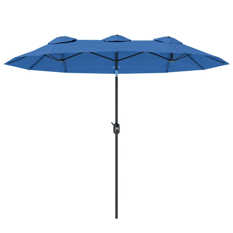 Outsunny Double Sided Patio Umbrella with Push Button Tilt and Crank