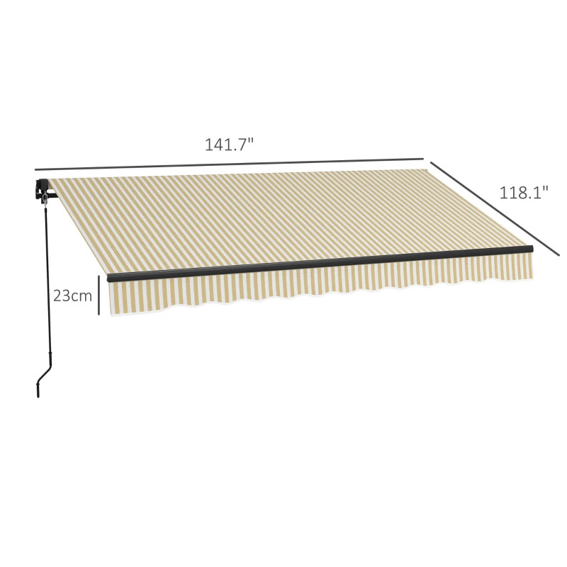 Outsunny 12 x 10 Foot Retractable Sunshade Awning