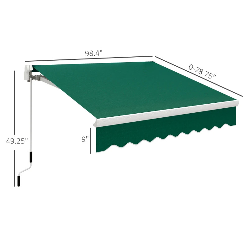 Outsunny 8 x 7 Foot Retractable Sunshade Awning