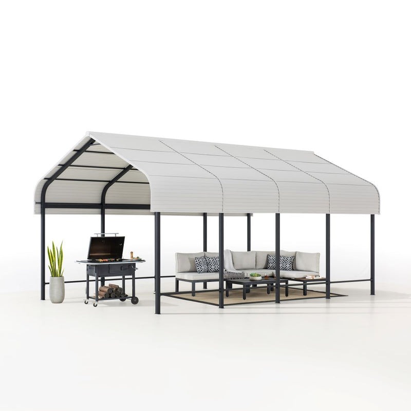 Sunjoy 20 x 12 Foot Rockland Heavy-Duty Metal Carport