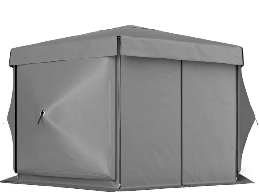 Outsunny 12 x 12 Foot Hexagonal Pop Up Gazebo Canopy Tent with 5 Sidewalls