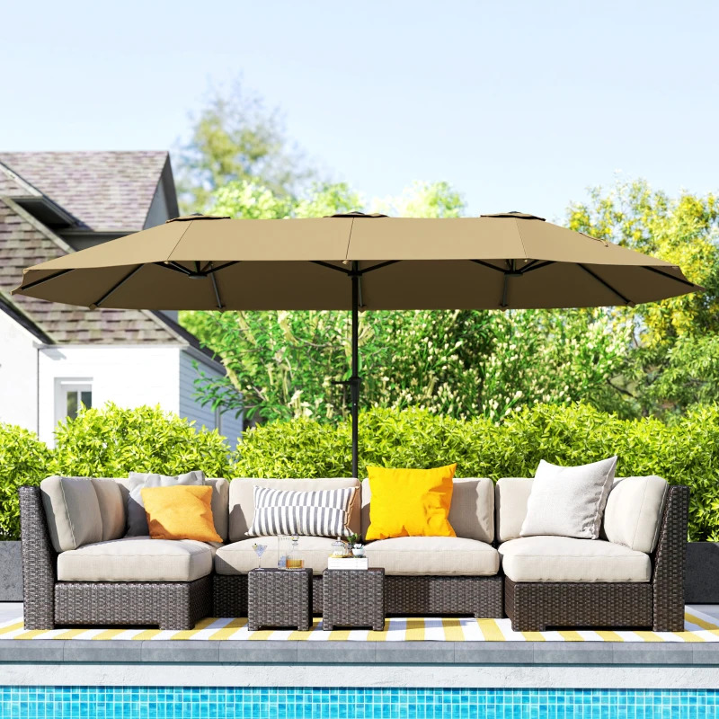 Outsunny 13 Foot Patio Umbrella with Easy Crank Handle