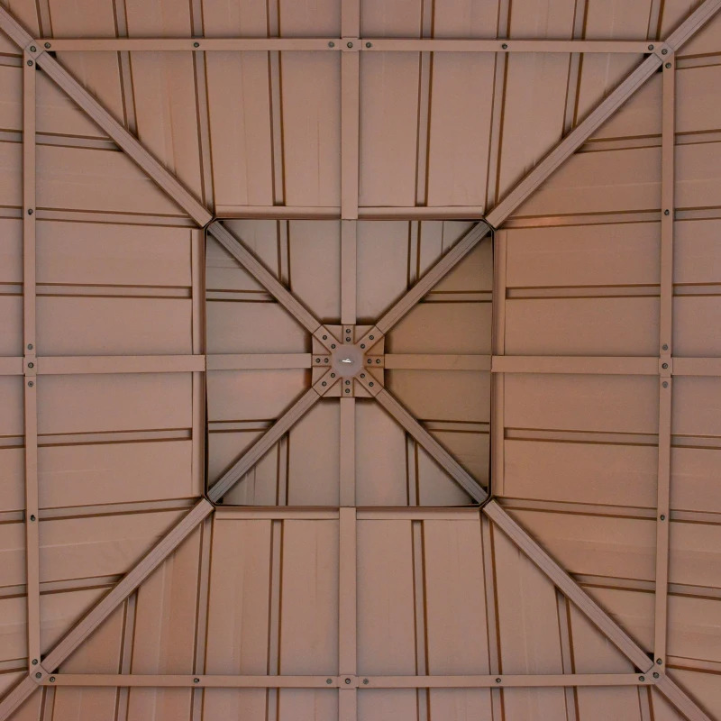 Outsunny 10 x 10 Foot Hardtop Gazebo with Galvanized Steel Double Roof