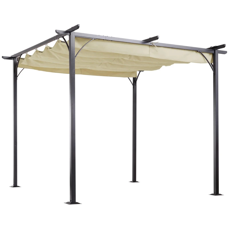 Outsunny 10 x 10 Foot Outdoor Retractable Pergola